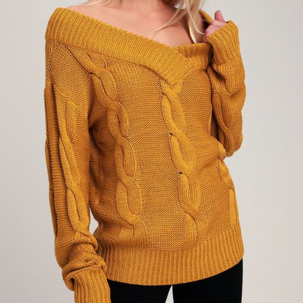 Off‑the‑shoulder Knitted Sweater